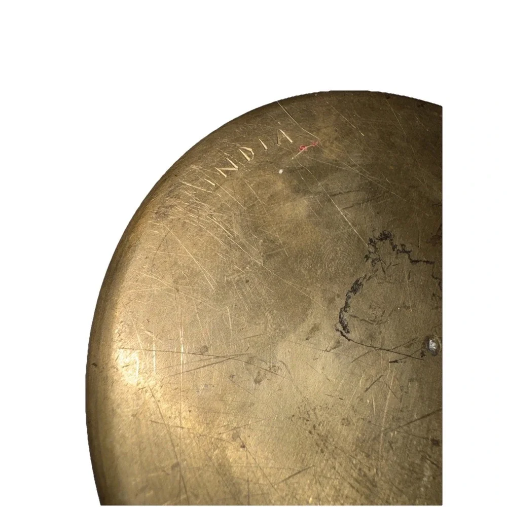 Vintage Brass Bowl with Lid Camels and‎ Palm Trees